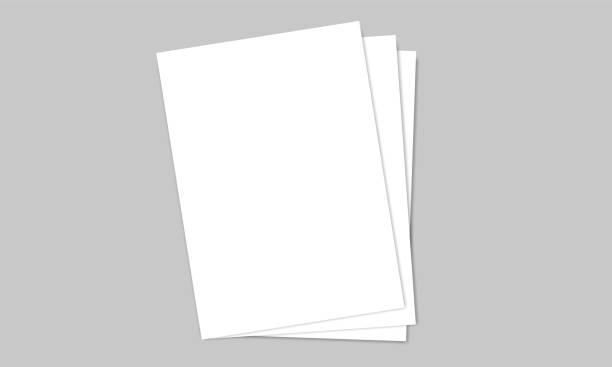 ilustrações de stock, clip art, desenhos animados e ícones de vector white sheet of paper. realistic blank a4 format paper template with shadow. - format a4