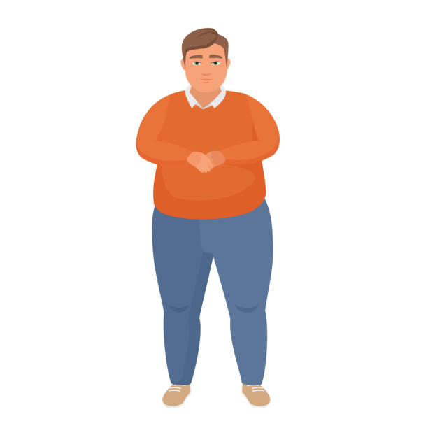 심각한 뚱뚱한 남자 - eating disorder bulimia gag weight stock illustrations