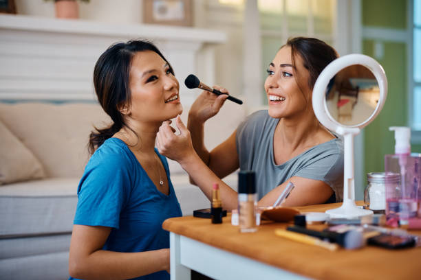 istock Just a little blush on the cheeks and you're done! 1474183272