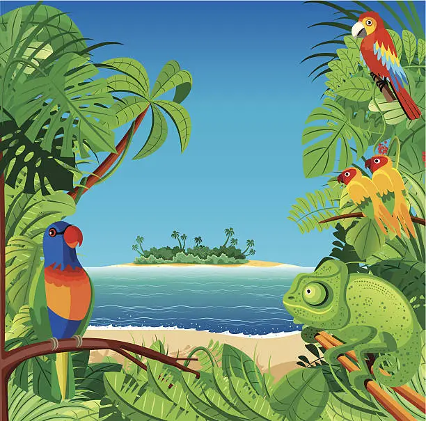 Vector illustration of Tropical Beach