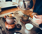 Tea brewing scene