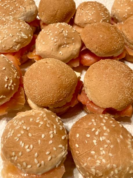 istock Apetizer- mini buns with smoked salmon 1474188612