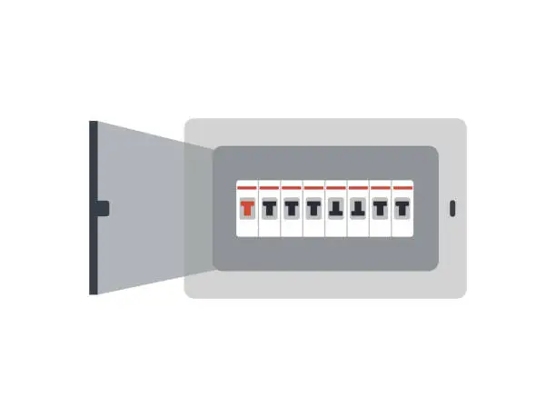 Vector illustration of Fuse Box With Electrical Power Switch Panel