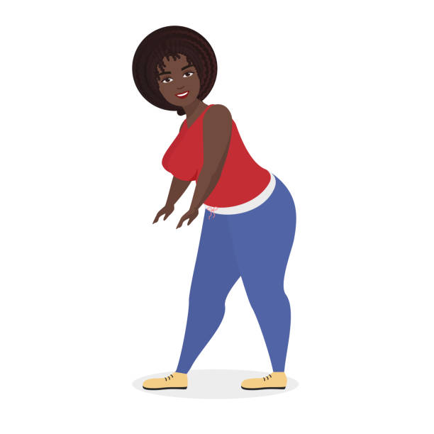 ilustrações de stock, clip art, desenhos animados e ícones de fat woman doing sport exercise - teen obesity