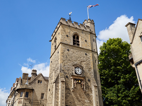 St Martin's Tower, also called Carfax Tower, remains of the Church of St. Martin. It is adorned with two figures called quarter boys who hit the bells. Oxford, United Kingdom