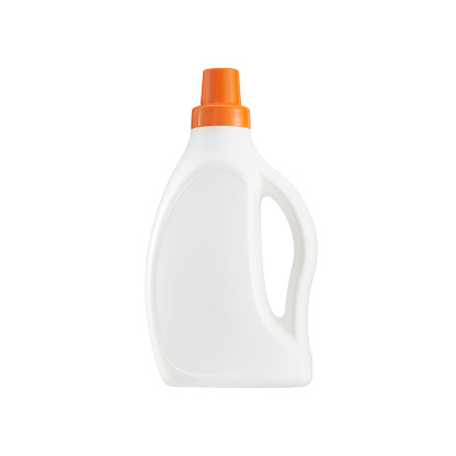 Plastic Blank Detergent Bottle Over White Background