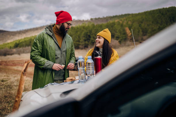istock Car picnic in the forest area 1474194450