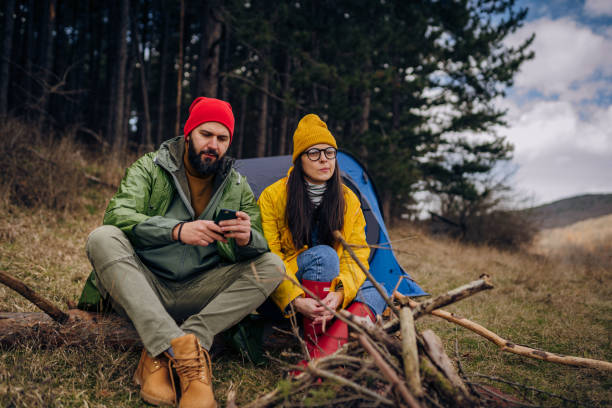 istock Young couple camping 1474195335