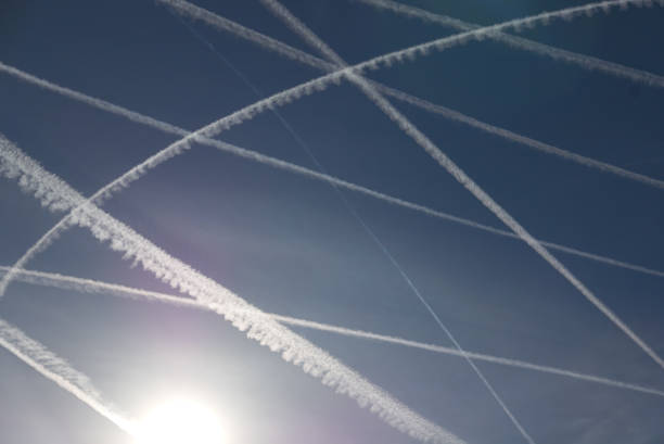 istock numerous trails of condensation 1474195466