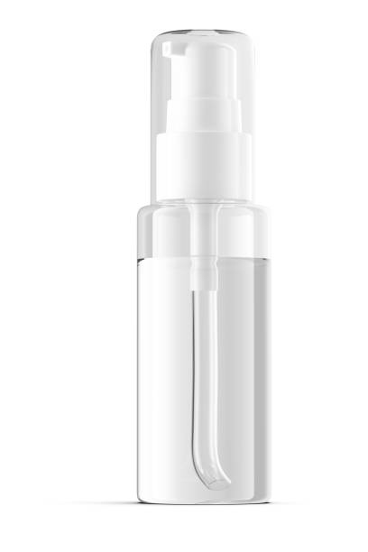 istock Small transparent plastic spray bottle isolated on white background. The bottle may contain liquids such as perfumes, colognes, toners, facial sprays, cleaning solutions, insect repellents, or other personal care products. The spray bottle makes it easy a 1474196026