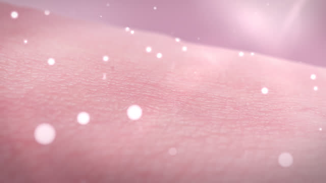 3d bubble vitamin drop to skin to refresh anti aging beauty pink skin.