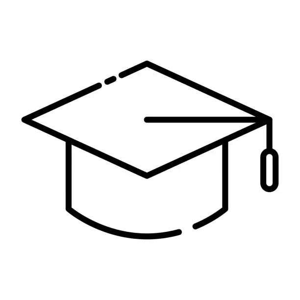 Vector illustration of Graduation Hat, Students Cap icon.
