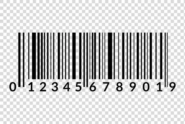 Vector illustration of Bar code on transparent background.