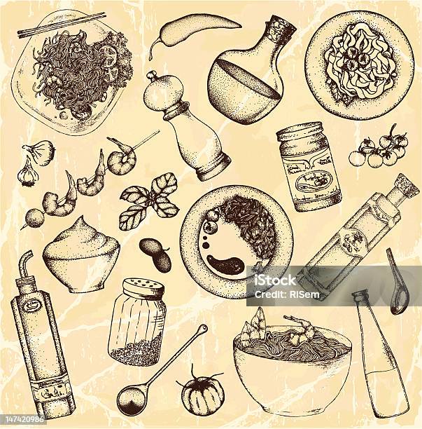 그림이요 음식 및 요리요 항목을 라이트 브라운 식초에 대한 스톡 벡터 아트 및 기타 이미지 - 식초, 페스토 소스, 아이콘