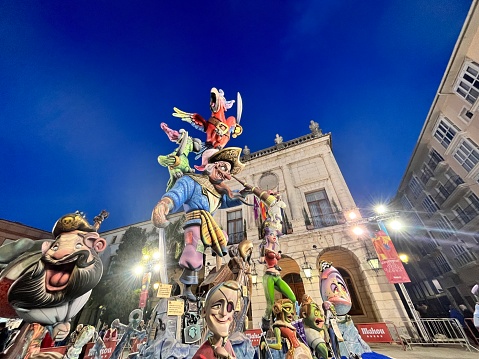 Gandia, Valencia, Spain - March 17: Ninot dolls displayed on the streets ahead of 'Las Fallas de Valencia' festival.\n\nLas Fallas or \