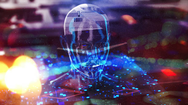 istock Hi Tech Futuristic Electronic Portrait in Sci-fi Humankind 1474214447