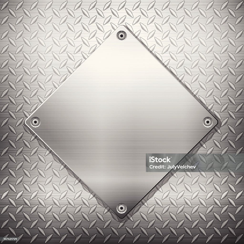 Tread pattern metal with a smooth metal diamond on top Pattern of metal texture background. Vector illustration. Diamond Plate stock vector