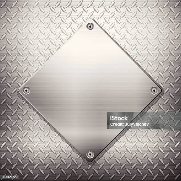 Tread Pattern Metal With A Smooth Metal Diamond On Top Stock Illustration - Download Image Now