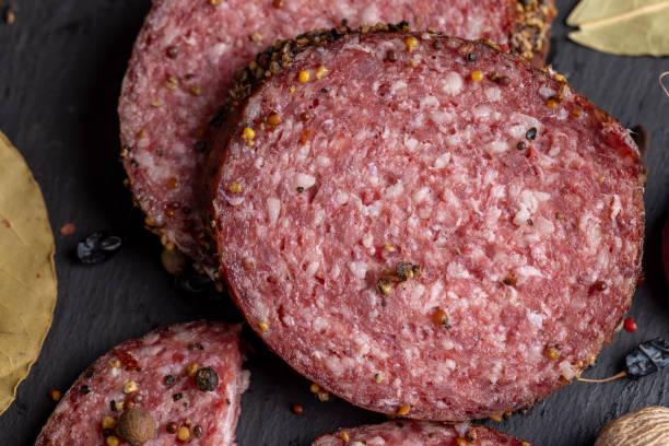 istock Sliced salami using pork meat with spices 1474217867