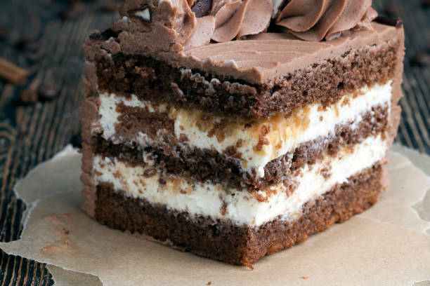 istock Sweet cake with chocolate cakes and salted caramel with nuts 1474218044