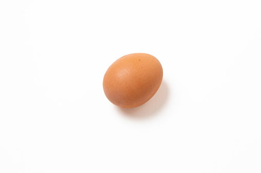 An egg on white