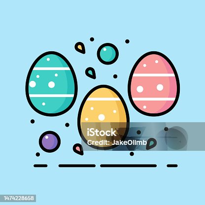 istock Easter Eggs Icon Line Art 2 1474228658