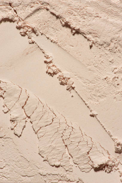 istock Macro texture of beige powder, shadows, mask. 1474231025