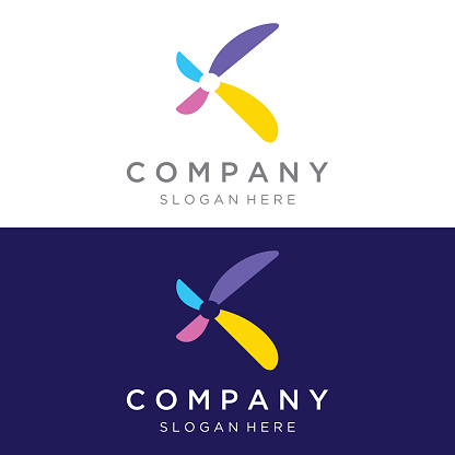 Abstract logo template propeller of airplane, windmill, fan.Logo for aviation,company,brand,industry. With a modern concept.