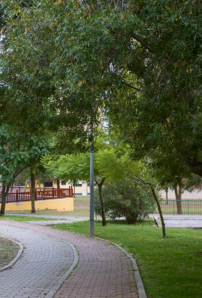 istock Footpath through a suburban park. 1474236003