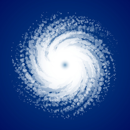 Hurricane - view from space. Vector illustration with transparent effect. Eps10.