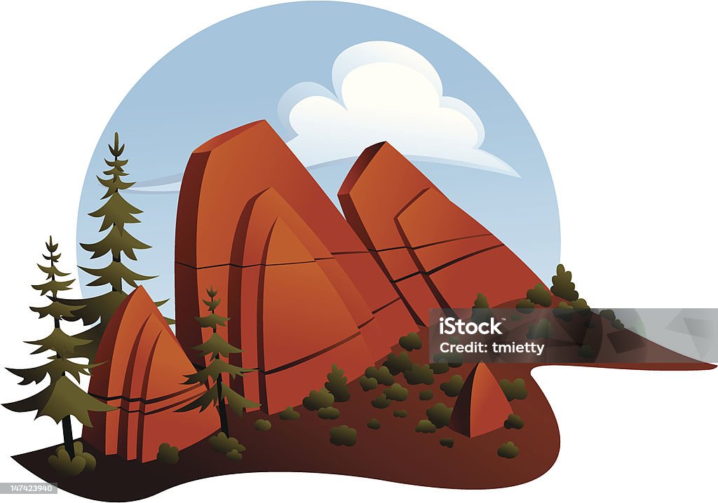 Red Rock Outcropping - arte vettoriale royalty-free di Nuovo Messico