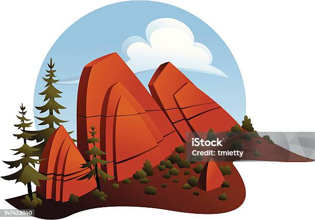 Red Rock Outcropping - Immagini vettoriali stock e altre immagini di Nuovo Messico - Nuovo Messico, Colorado, Roccia