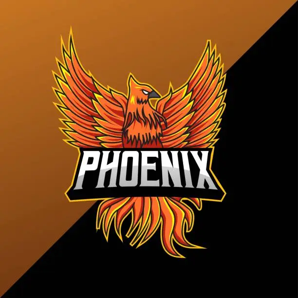 Vector illustration of Illustration Vector Graphic of Phoenix. Perfect for gamer, streamer, t-shirt/apparel, merchandise, pin design, etc