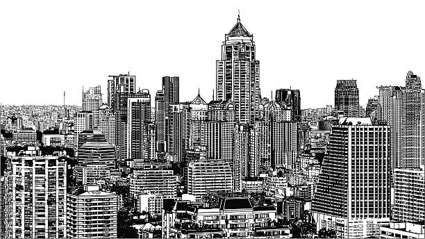 istock Panoramic view of modern Bangkok near Asok 147424726