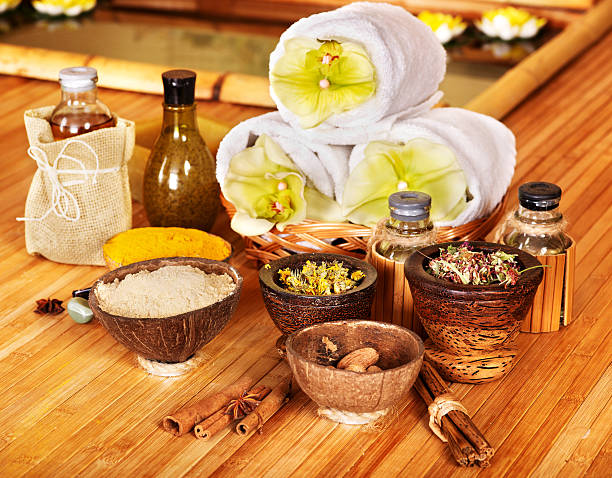 istock Spa still life  with towel. 147424901