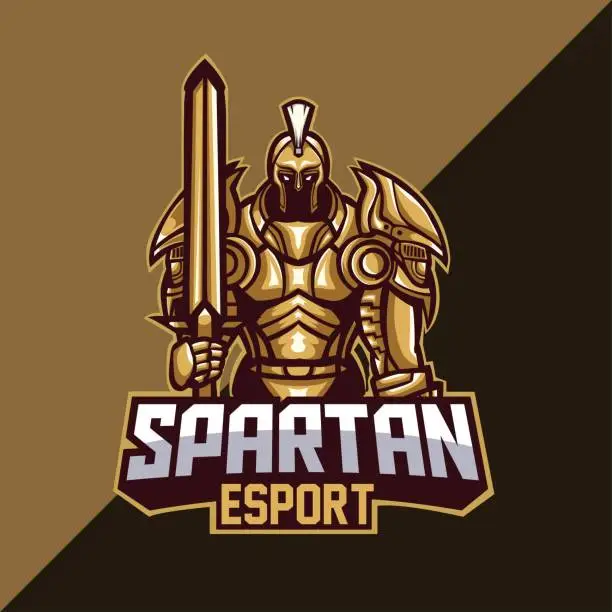 Vector illustration of Spartan mascot logo template for esport team, etc. easy to edit and customize