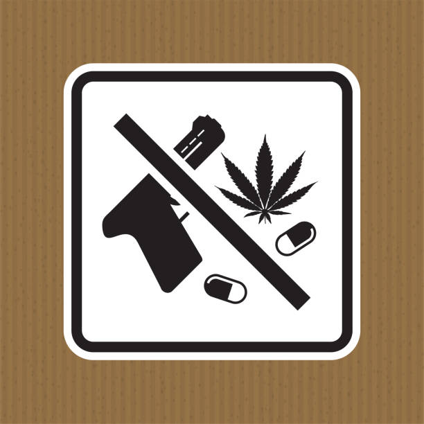 Property Gun Rules Sign Drug Free Gun Free Zone Property Gun Rules Sign Drug Free Gun Free Zone dog marijuana stock illustrations