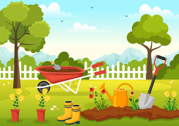 istock Gardener Illustration with Garden Tools, Farming, Grows Vegetables in Botanical Summer Gardening Flat Cartoon Hand Drawn for Landing Page Templates 1474255748