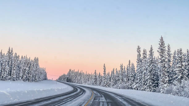 istock Winter Road and Sunrise in Alaska 1474260291