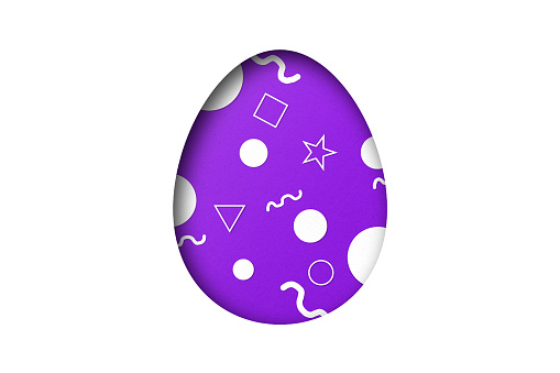 Purple paper cut to form an Easter egg pattern. overlay paper