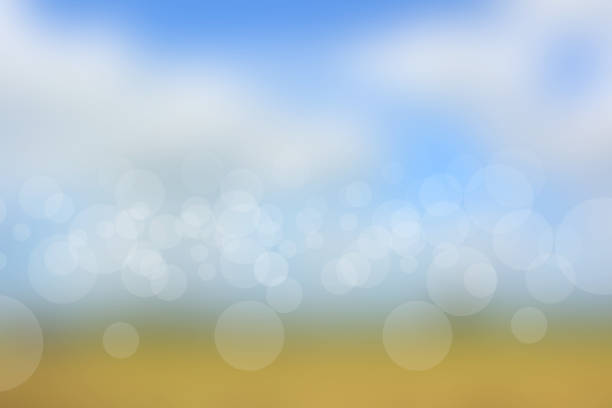 istock Blur circle bokeh green leaf background. Blurry yellow leaves rays light flare nature backdrop. 1474265146