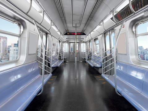 Empty subway seats in New York