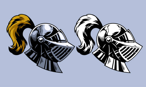 Knight Noble Helmet Warrior Vector of Knight Noble Helmet Warrior knights templar symbols stock illustrations