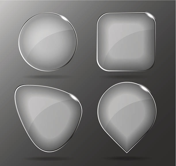 Glass buttons vector art illustration