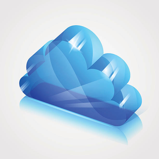 3d glossy cloud vector art illustration