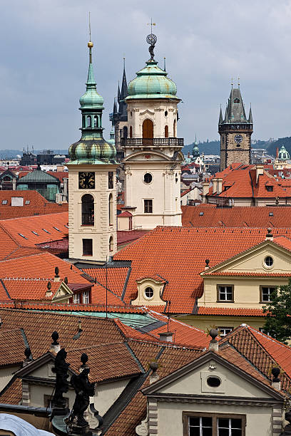 istock distinctive roofs in Prague, Czech 147427180