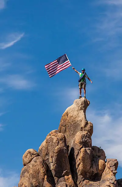 Photo of Waving a flag on the summit.