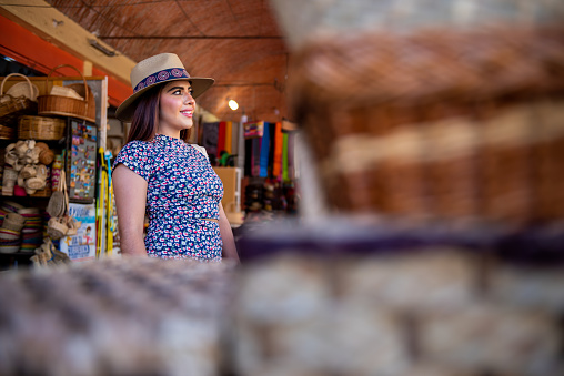 Young tourist woman in Mexico