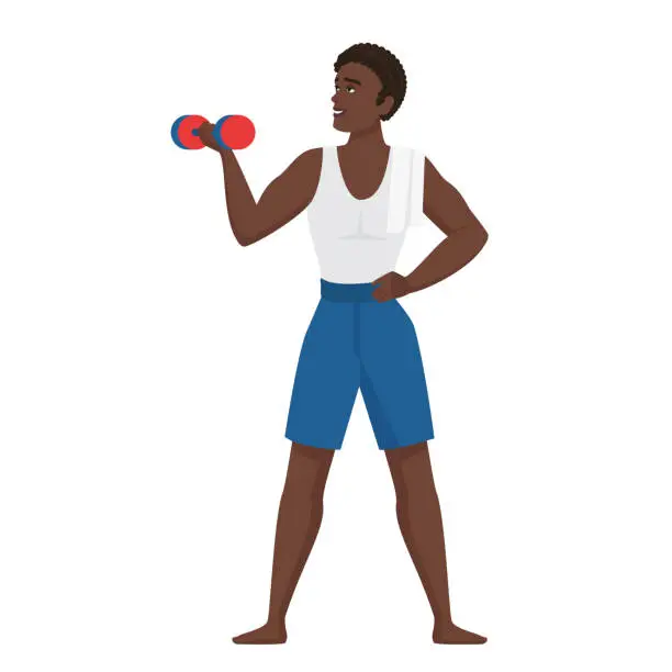 Vector illustration of Sport trainer working out