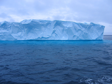 Large Slab Iceberg off The Antarctic Peninsula. Global Warming Theme